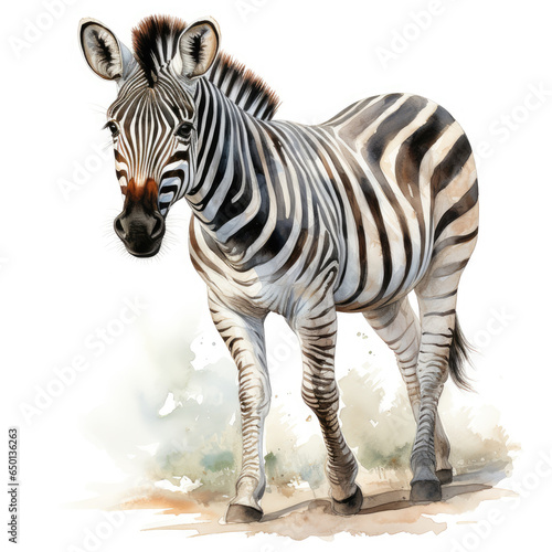 watercolor zebra clipart  Generative Ai