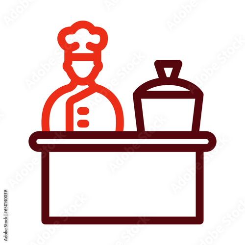 Cooking Show Thick Line Two Colors Icon Design