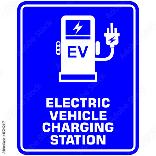 Station electric vehicle charging, sign vector
