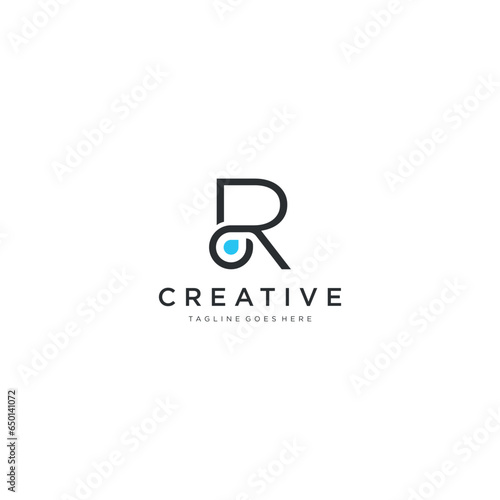 Free Download R Letter Logo Design with Water Splash Ripples Drops Reflection Vector Icon Illustration art - GFXLoad