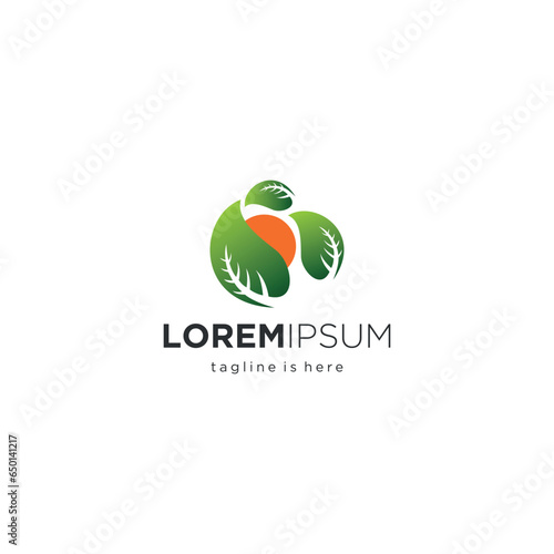 Vegan vector icon. Organic, bio, eco symbol. Vegan, no meat, lactose free, healthy, fresh and nonviolent food. Round green vector illustration with leaves for stickers