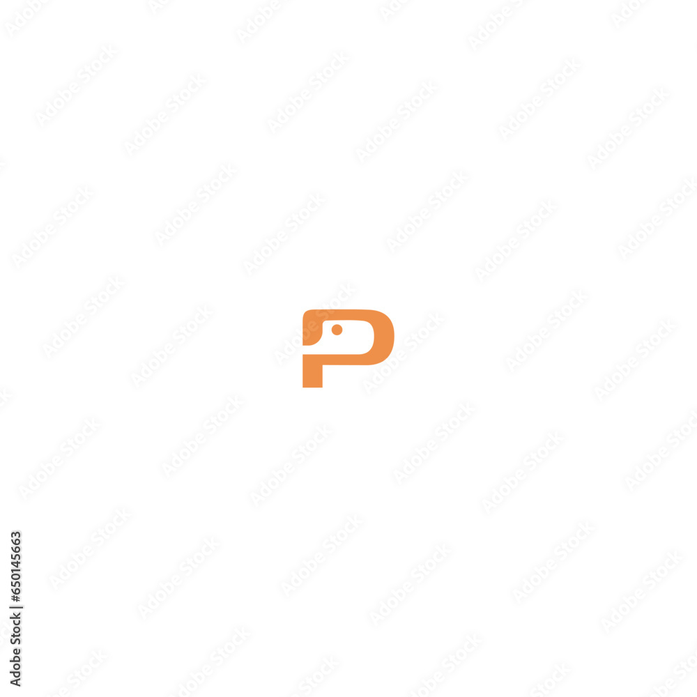Letter P Dog Vector Letter P Dog Vector