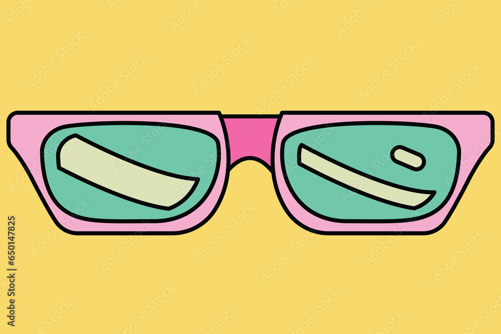 glasses retro color style fashion illustration glasses retro color style fashion illustration