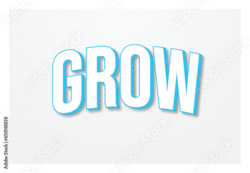 Grow text effect template design with 3d style use for business brand and logo editable text