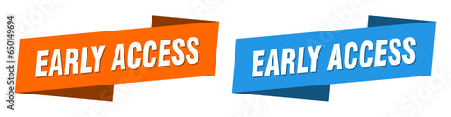 early access banner. early access ribbon label sign set