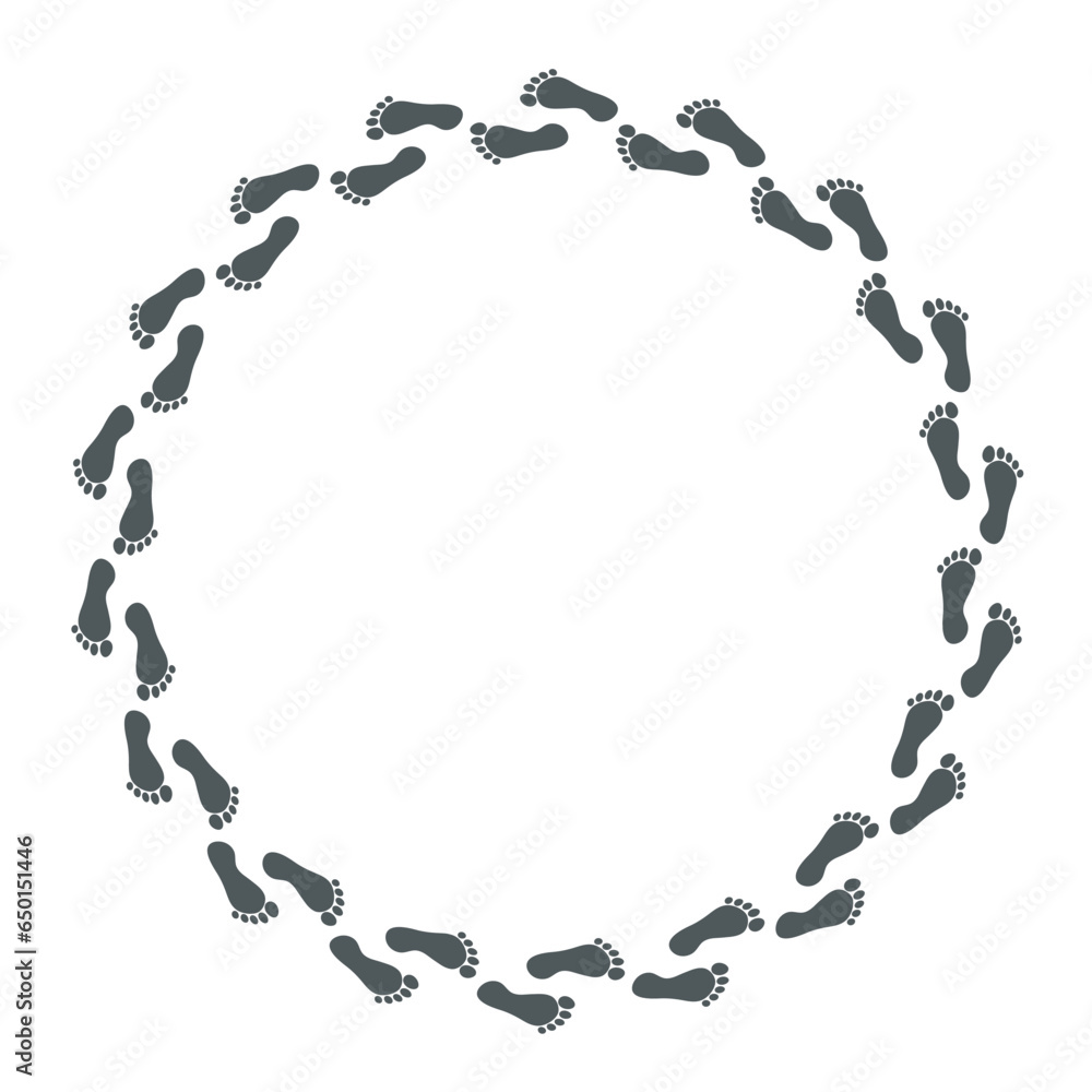 footprint art drawn round frame footprint art drawn round frame