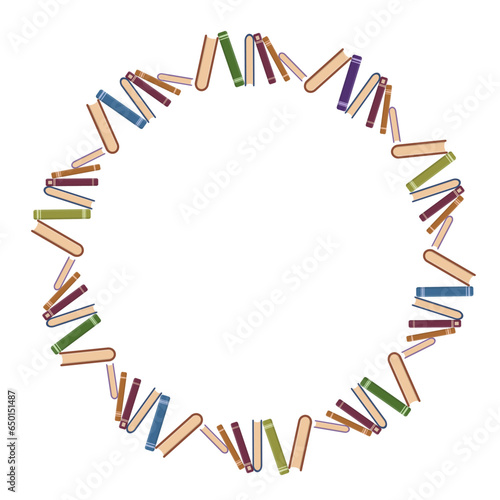 openned book art drawn round frame