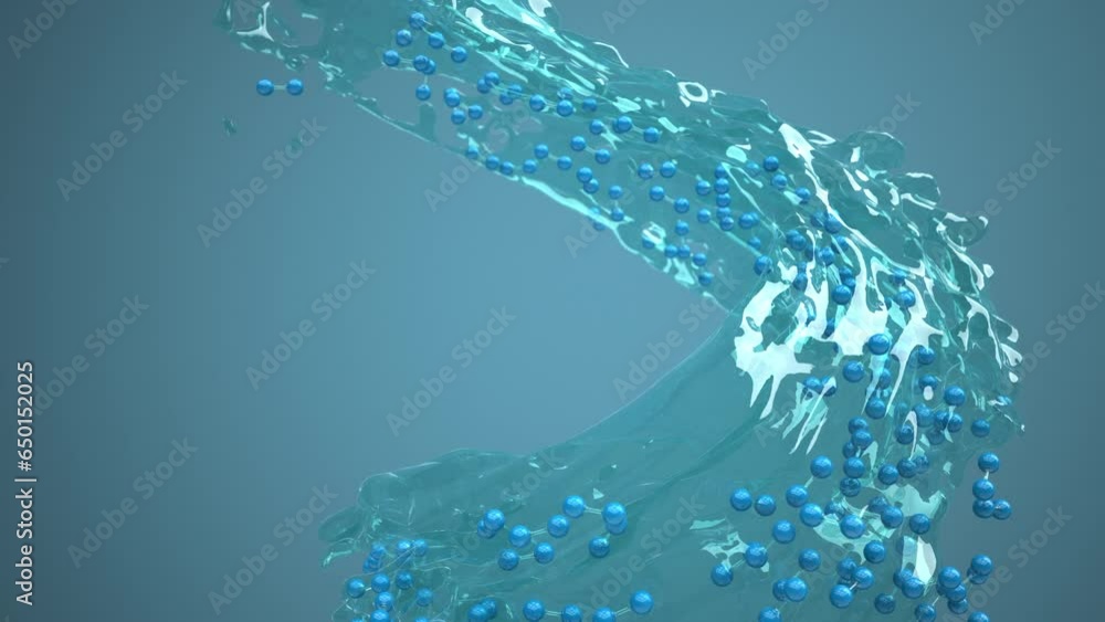 4k Video Animation mit einem Strudel aus Wasserstoffmolekülen. ProRes 4444