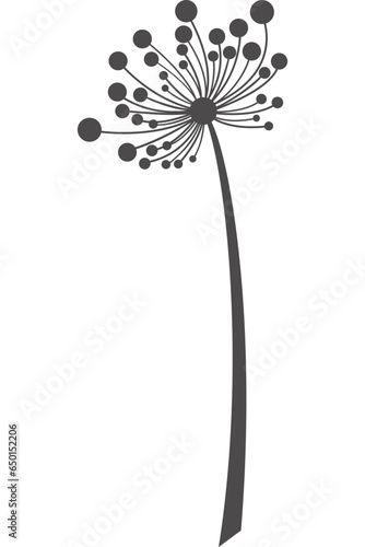 Pusteblume, Wildblume, Blume, Silhouette mit transparentem Hintergrund 