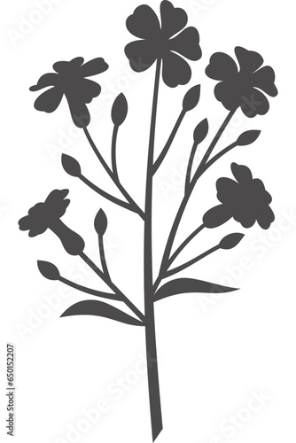 Wildblume, Blume, Silhouette mit transparentem Hintergrund 