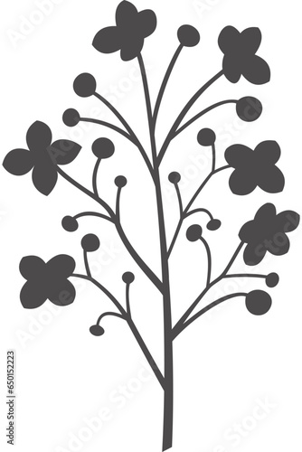 Wildblume, Blume, Silhouette mit transparentem Hintergrund 