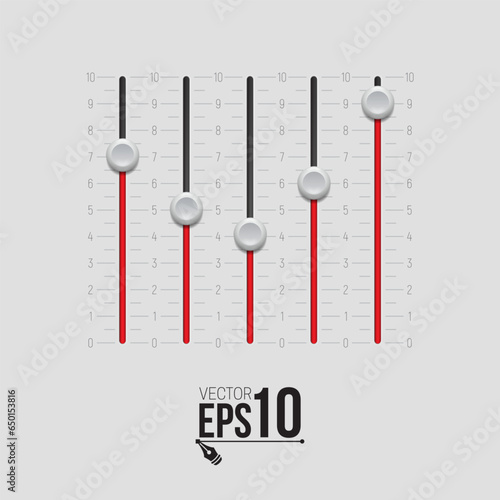 Power slider buttons. Web UI elements design. User interface. Vector illustration.