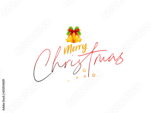 Merry Christmas handwritten vector lettering on white background