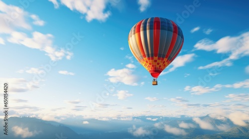 Hot air balloon in the sky  AI generated Image