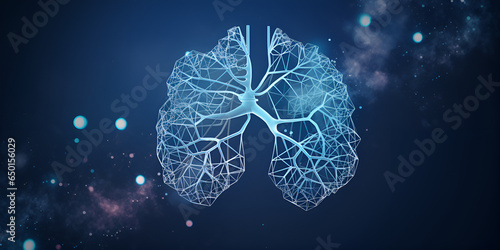 Respiratory system, lungs of smoking people generative AI photo