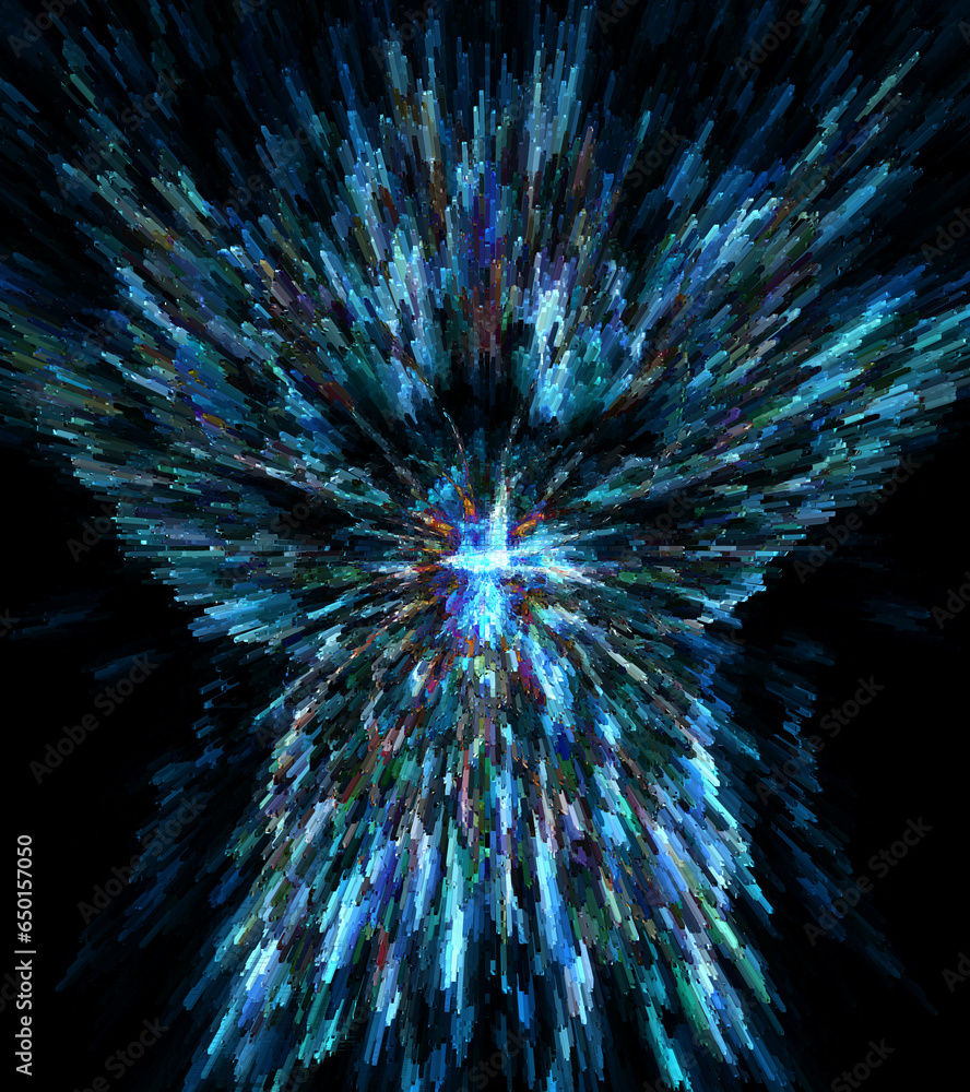 Fototapeta premium plasma electric blue discharge on a black space