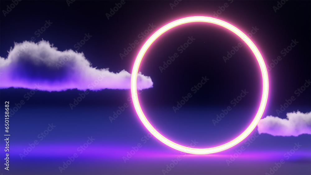 Obraz premium glowing light frame with colorful neon vibe