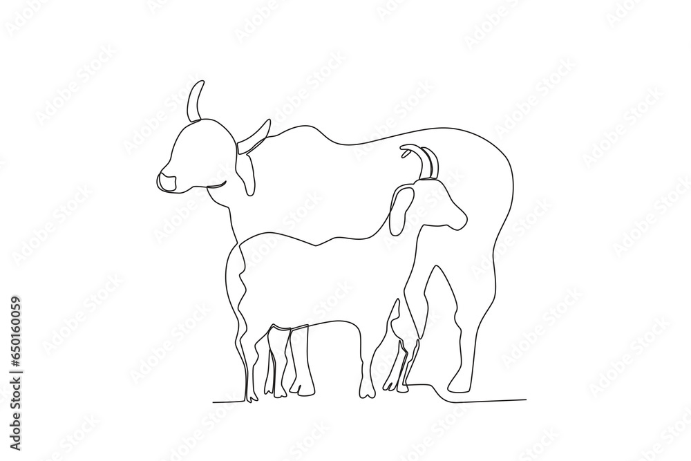 One continuous line drawing of sacrificial animals cows and goats
One continuous line drawing of sacrificial animals cows and goats