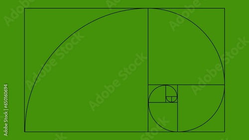 2D Flat Animation Of Spiral Fibonacci Sequence. photo