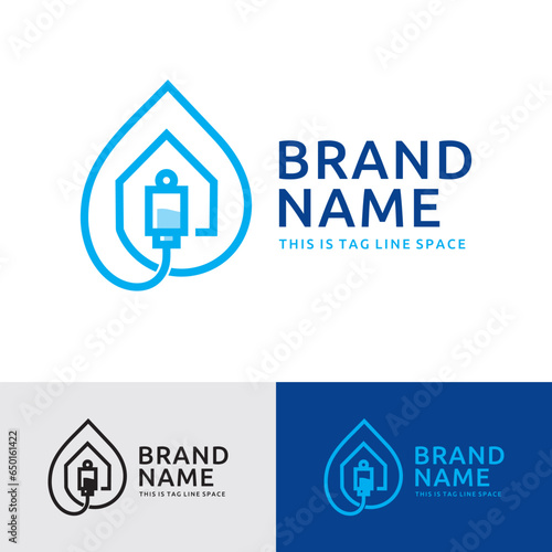 IV Intravenous Therapy Medical Science Health Care Liquid Medicine Drip Vector Logo