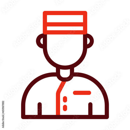 Bellboy Thick Line Two Colors Icon Design