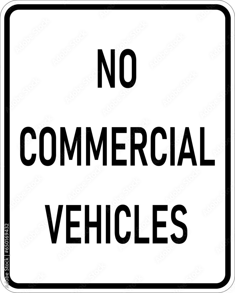 Transparent PNG of a Vector graphic of a usa No Commercial Vehicles