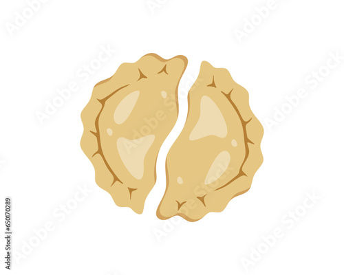 Pie break forming O letter vector illustration