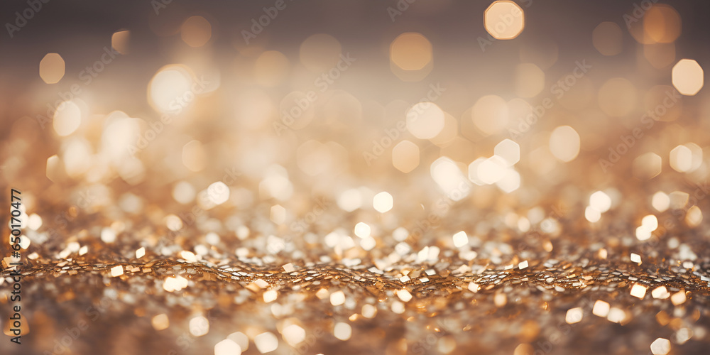 Christmas shiny glitter light abstract , Glitter gold bokeh colorful blurred abstract background for anniversary

