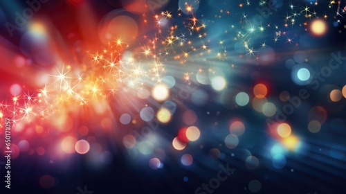 Abstract decorative bokeh background. Defocused blurry effect. Christmas and New Year decoration banner