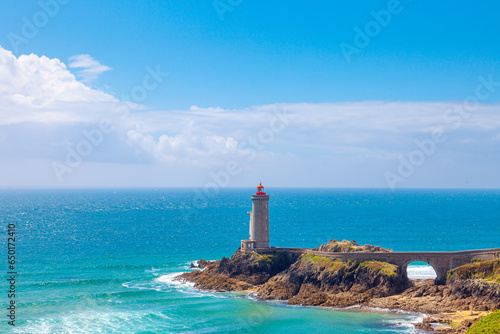 panoramic view of the famous le petit minou lighthouse located in a scenic area of brittany