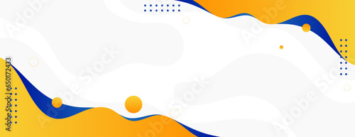 abstract fluid banner background with blue and yellow color