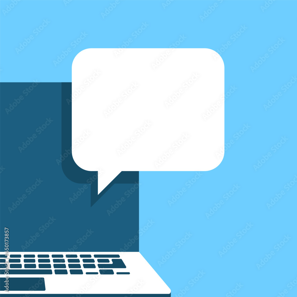 A new message on the laptop screen. Empty space for your inscription. A new message on the laptop screen. Empty space for your inscription.