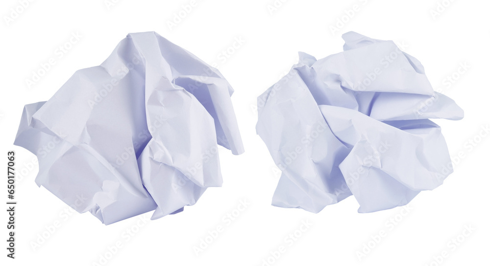 paper ball isolated on transparent background