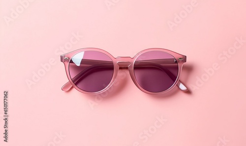 Pink Frame Sunglasses on Vibrant Pink Background