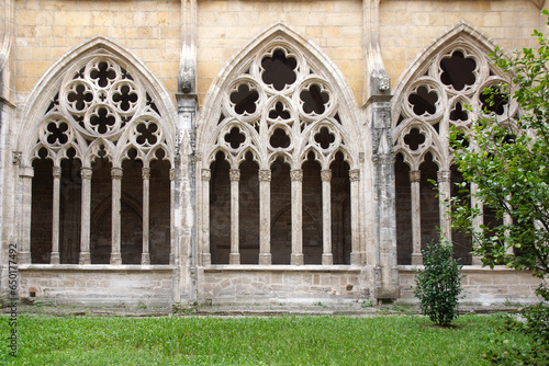 Oviedo  Spain . Gothic columns of the cloister of the cathedral of Oviedo