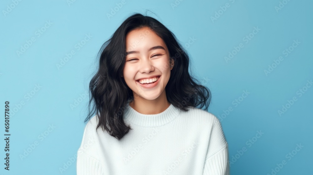 A bubbly and lively young girl grinning from ear to ear against a gently lit studio backdrop. A bubbly and lively young girl grinning from ear to ear against a gently lit studio backdrop.