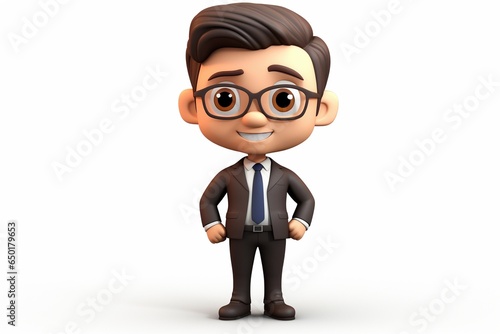 cartoon business man isolated on white background