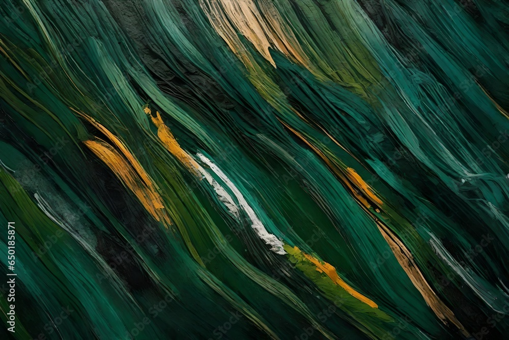 Closeup of abstract rough colorfuldark green art painting texture background wallpaper, with oil or acrylic brushstroke waves, pallet knife paint on canvas Closeup of abstract rough colorfuldark green art painting texture background wallpaper, with oil or acrylic brushstroke waves, pallet knife paint on canvas