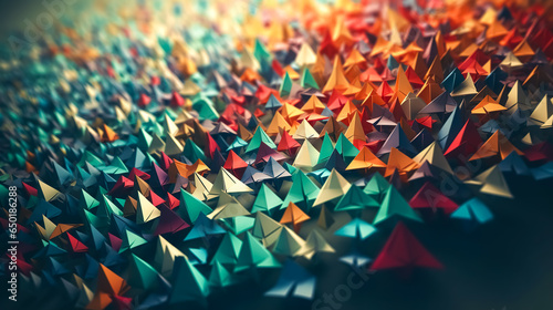 Origami planes background, paper art style, generative AI.