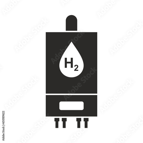 Hydrogen boiler icon. Vector icon isolated on white background.