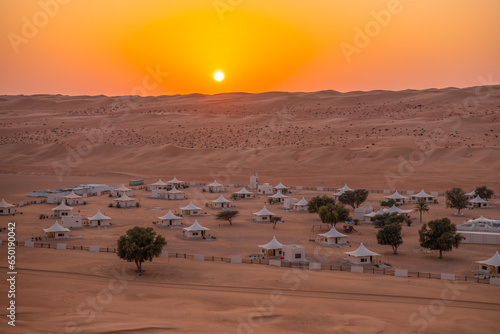 Fototapeta Naklejka Na Ścianę i Meble -  A desert and dune landscape in Oman