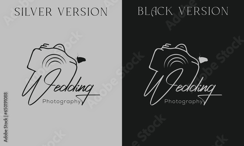 camera logo, modern photography signature logo icon vector