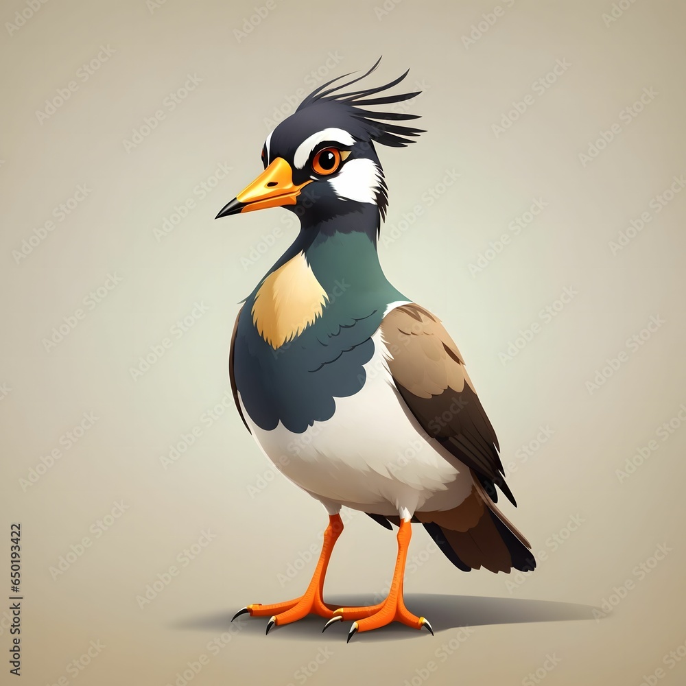 Fototapeta premium Lapwing Bird Illustration AI Generative