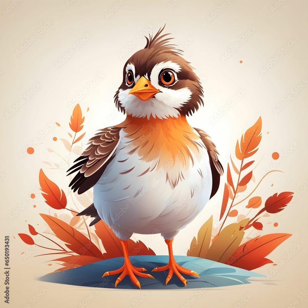 Fototapeta premium Lark Bird Illustration AI Generative