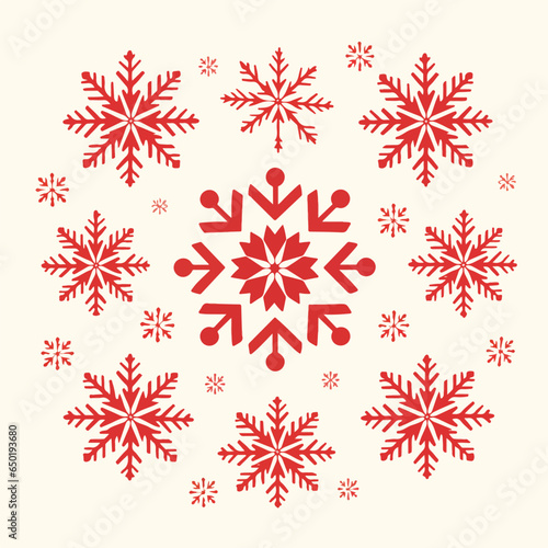 simple snowflakes pattern, flat design