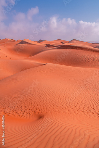 A desert and dune landscape in Oman