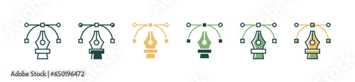 pen tool curve outline icon vector pointer drawing anchor symbol illustration create new creative drawing design for web and app signs