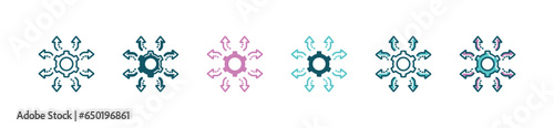 gear strategy decision planning icon vector business cogwheel control tactic option solution direction to success symbol illustration 
