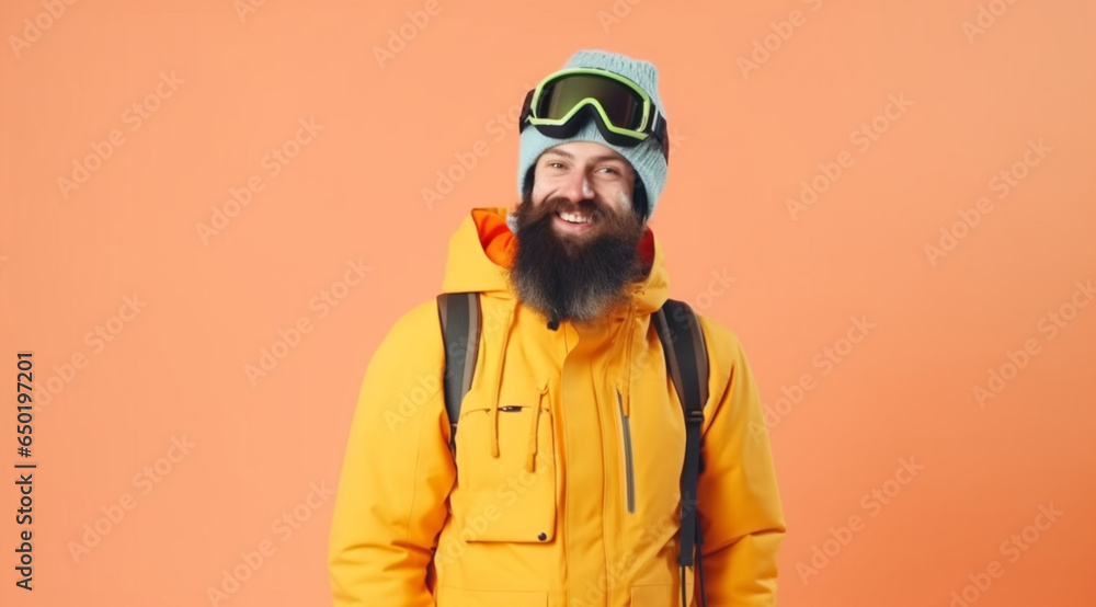 Male skier, created with Generative AI technology Male skier, created with Generative AI technology
