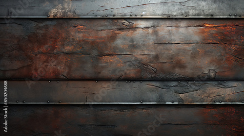 Steel and copper with rust texture with nice structure as graphical element, grey, silver and brown| Generative AI